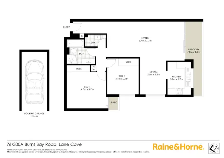 Floorplan of Homely apartment listing, 76/300A Burns Bay Road, Lane Cove NSW 2066