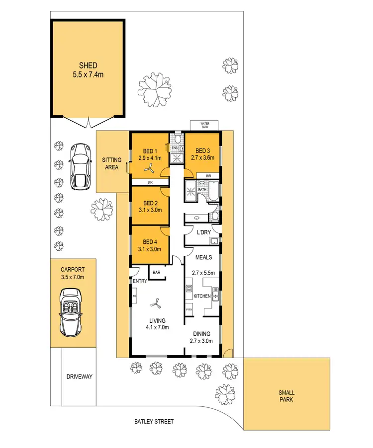 Floorplan of Homely house listing, 13 Batley Street, Mccracken SA 5211