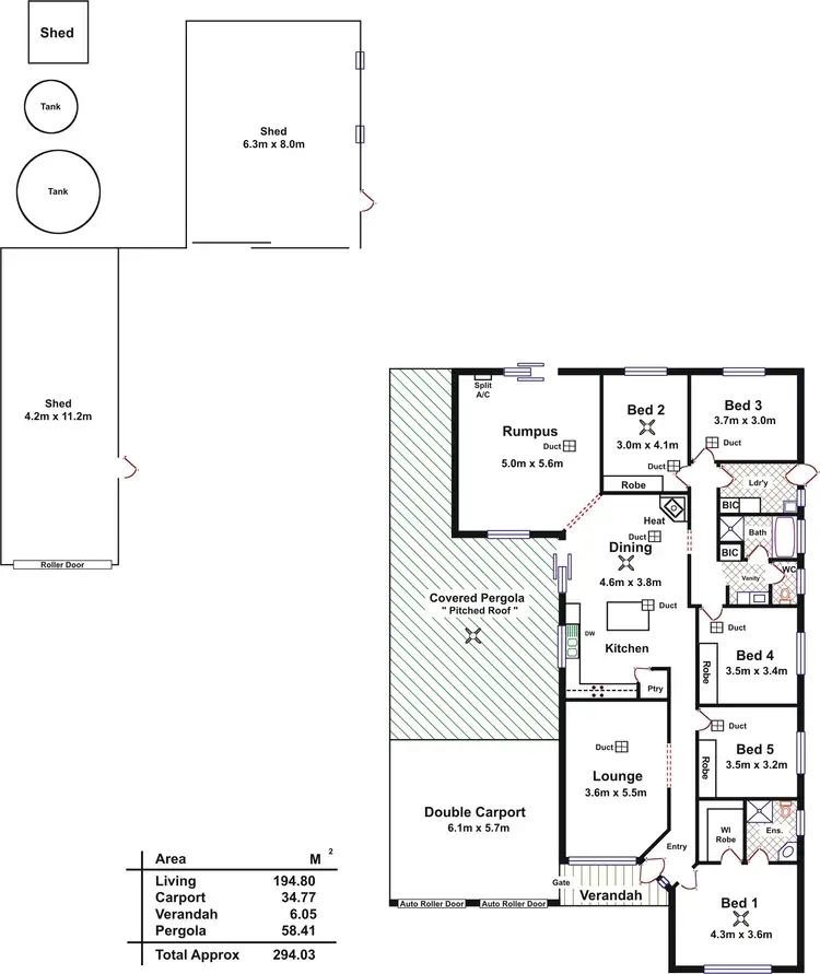 Floorplan of Homely house listing, 5 Jemalong Crescent, Roseworthy SA 5371