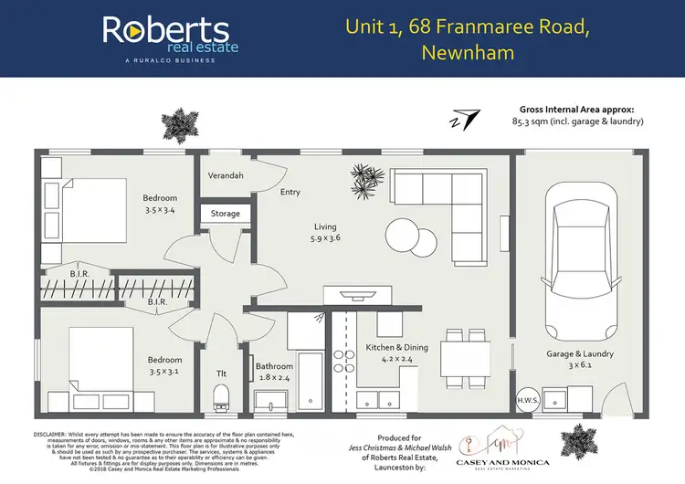 Floorplan of Homely unit listing, 1/68 Franmaree Rd, Newnham TAS 7248