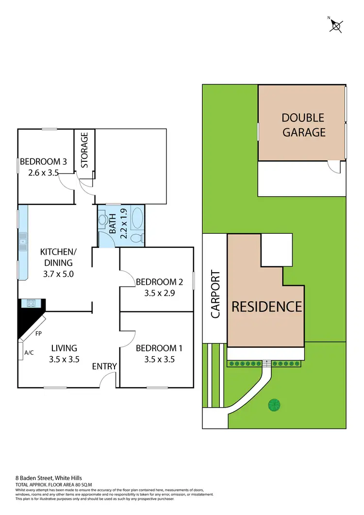 Floorplan of Homely house listing, 8 Baden Street, White Hills VIC 3550