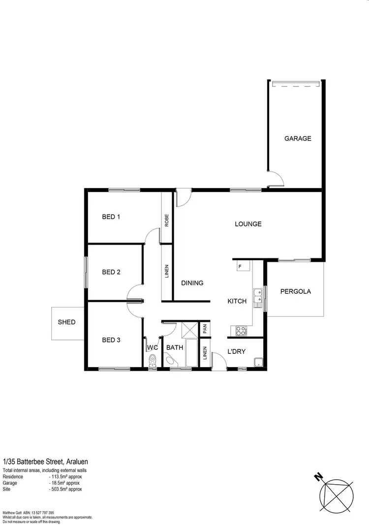 Floorplan of Homely semi-detached listing, 1/35 Battarbee Street, Araluen NT 870