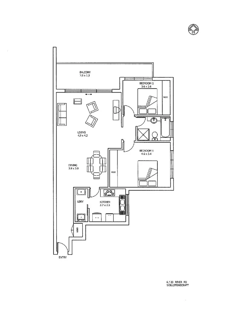 Floorplan of Homely apartment listing, 6/23 River Road, Wollstonecraft NSW 2065