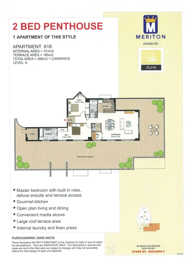 Floorplan of Homely apartment listing, 618/1 Aqua Street, Southport QLD 4215
