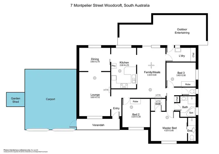 Floorplan of Homely house listing, 7 Montpelier Street, Woodcroft SA 5162