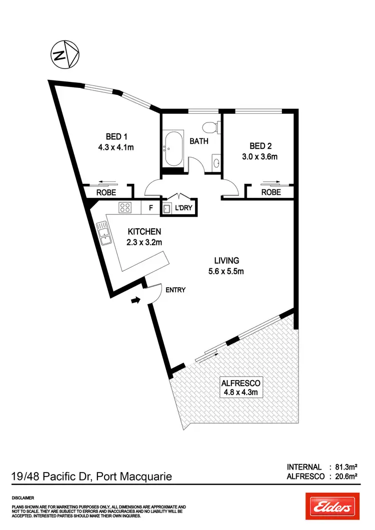 Floorplan of Homely unit listing, 19/48 Pacific Drive, Port Macquarie NSW 2444