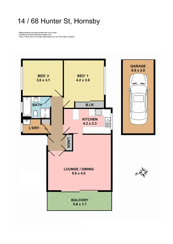 Floorplan of Homely apartment listing, 14/68-72 Hunter Street, Hornsby NSW 2077