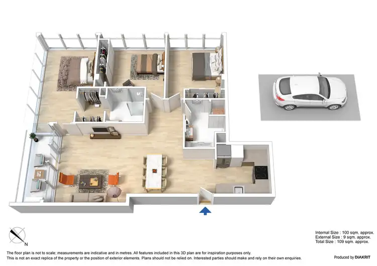 Floorplan of Homely apartment listing, 2806/63 Whiteman Street, Southbank VIC 3006