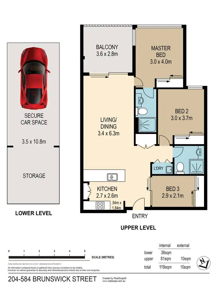 Floorplan of Homely unit listing, 204/584 Brunswick Street, New Farm QLD 4005