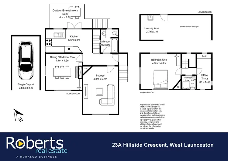 Floorplan of Homely house listing, 23A Hillside Cres, West Launceston TAS 7250