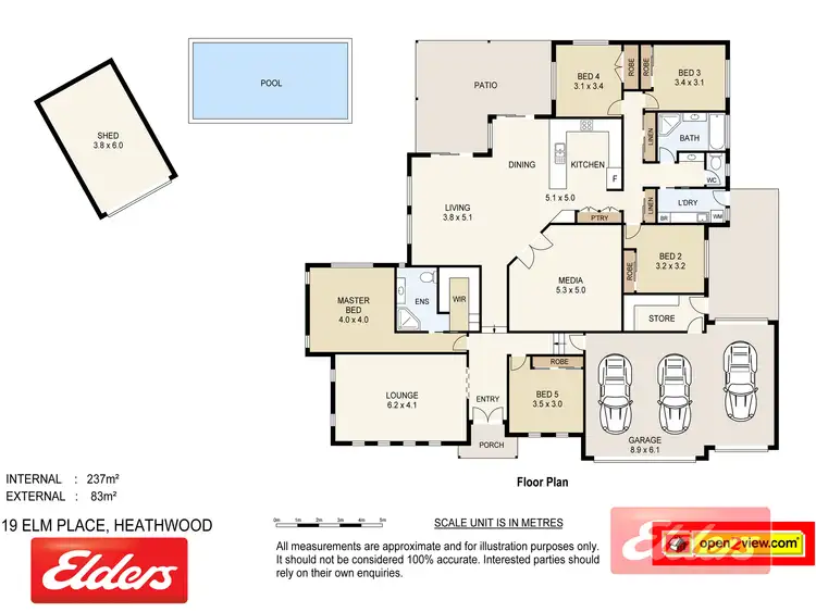 Floorplan of Homely house listing, 19 Elm Place, Heathwood QLD 4110