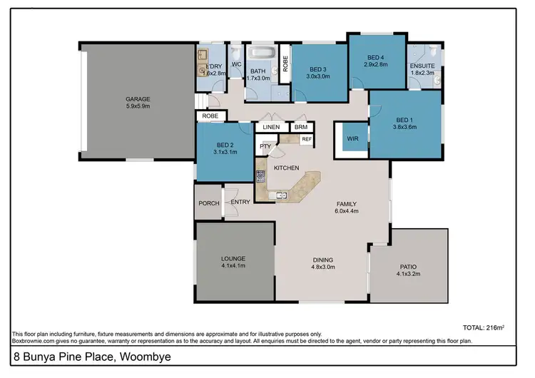 Floorplan of Homely house listing, 8 BUNYA PINE PLACE, Woombye QLD 4559