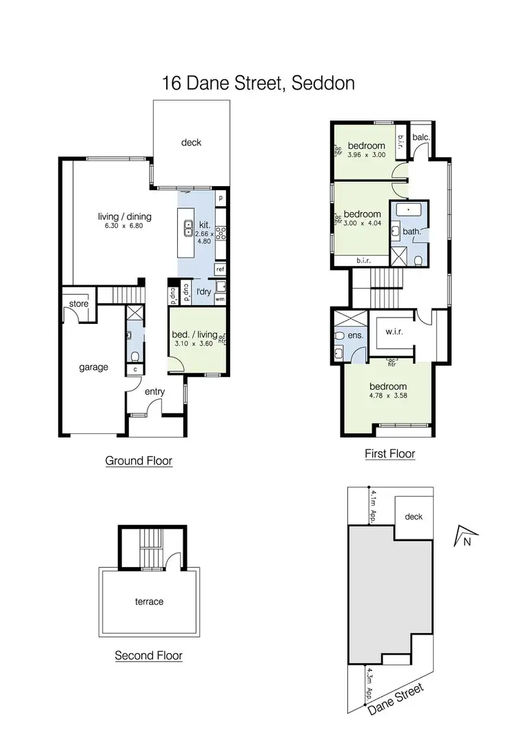Floorplan of Homely townhouse listing, 16 Dane Street, Seddon VIC 3011