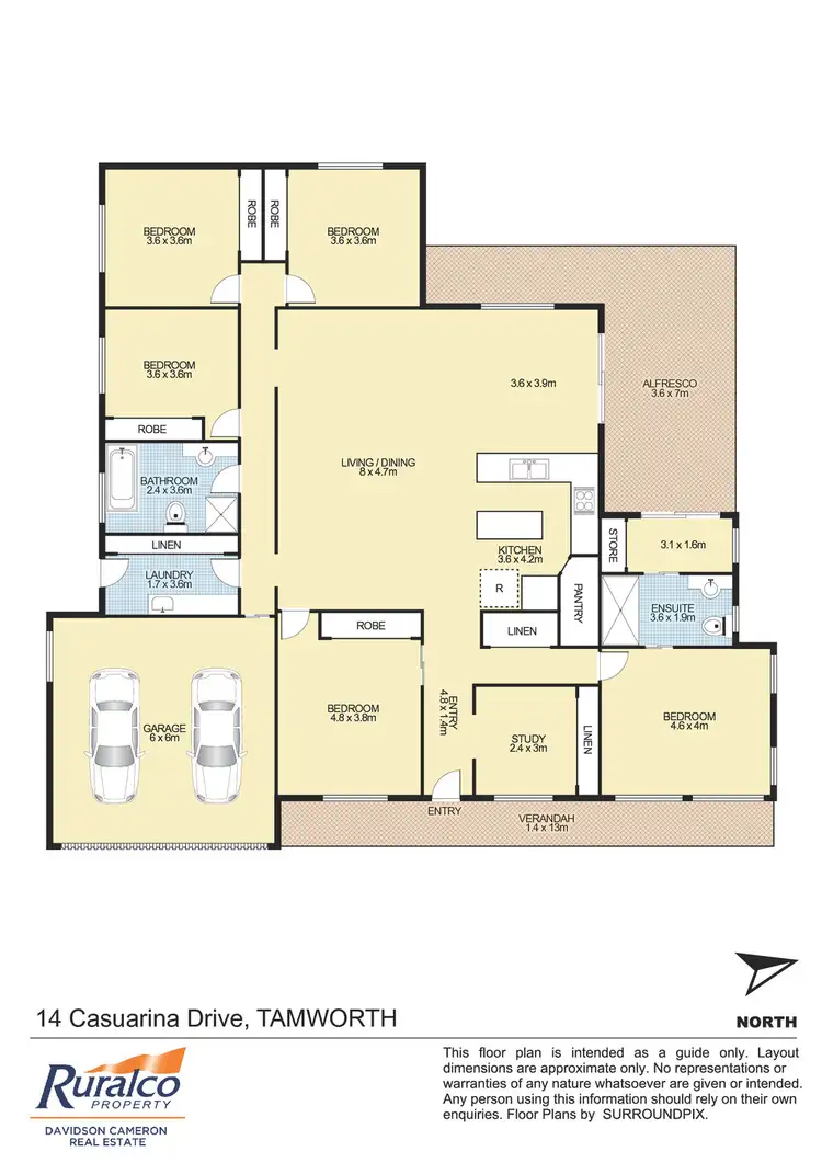 Floorplan of Homely house listing, 14 Casuarina Drive, Tamworth NSW 2340