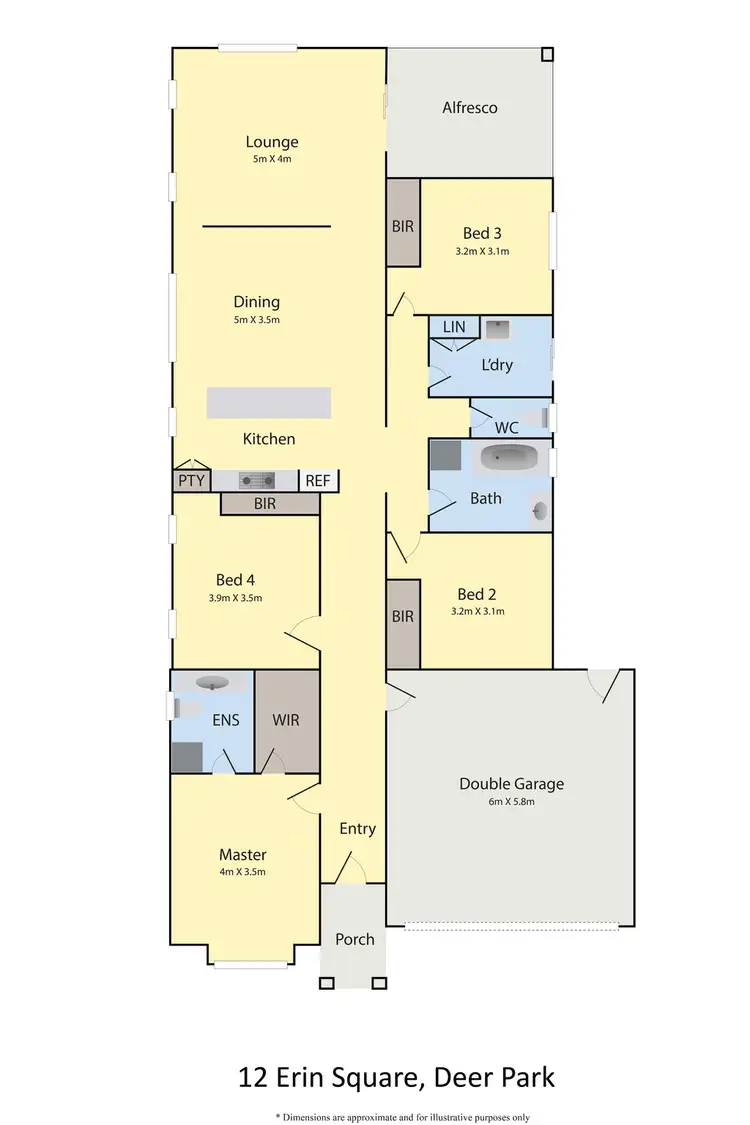 Floorplan of Homely house listing, 12 Erin Square, Deer Park VIC 3023