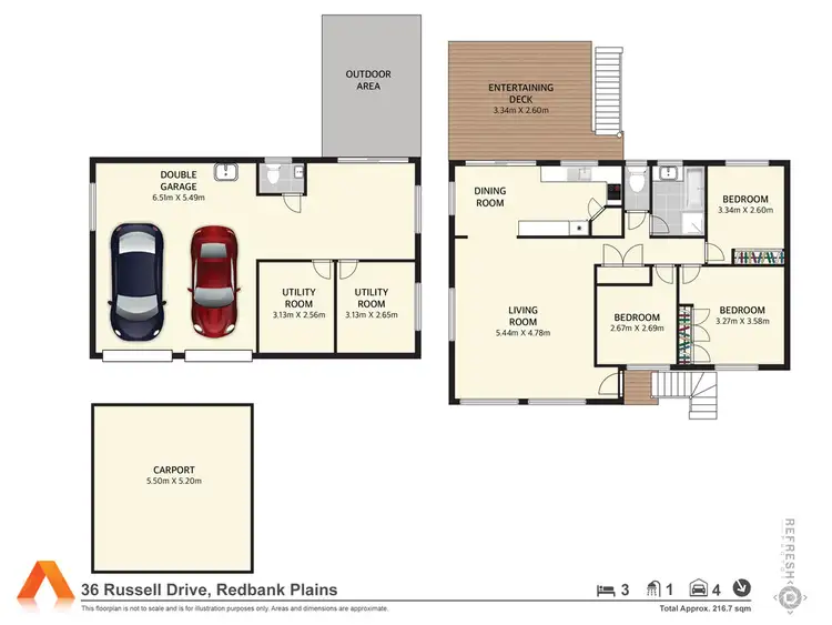 Floorplan of Homely house listing, 36 Russell Drive, Redbank Plains QLD 4301