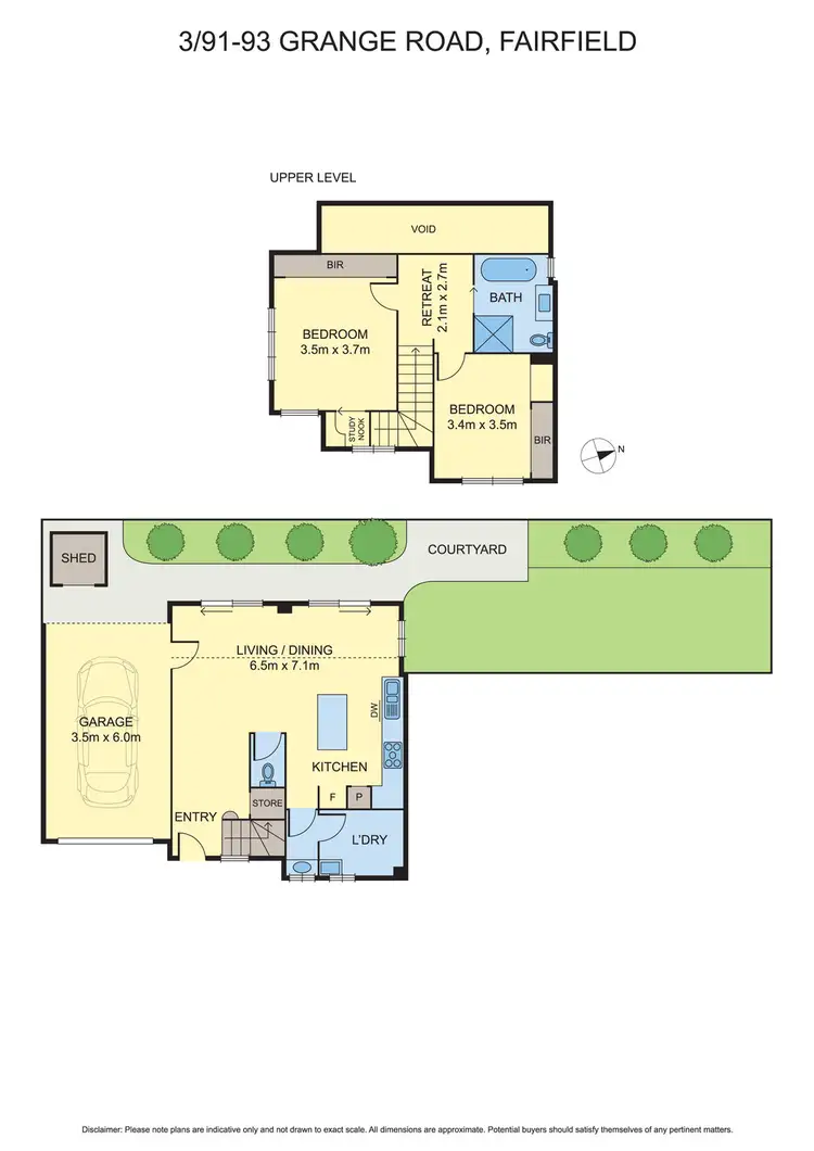 Floorplan of Homely townhouse listing, 3/91-93 Grange Road, Fairfield VIC 3078