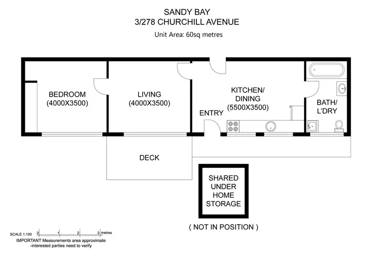 Floorplan of Homely unit listing, 3/278 Churchill Avenue, Sandy Bay TAS 7005