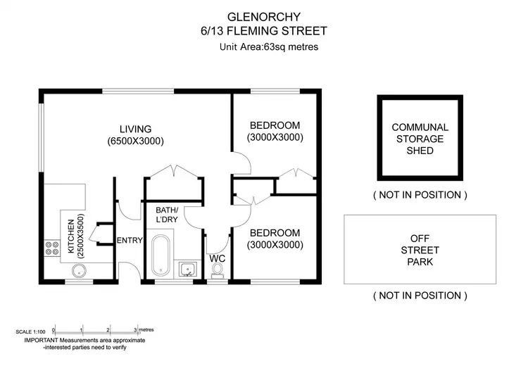 Floorplan of Homely unit listing, 6/13 Fleming Street, Glenorchy TAS 7010