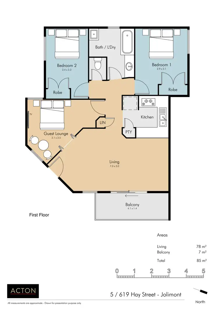Floorplan of Homely apartment listing, 5/619 Hay Street, Jolimont WA 6014