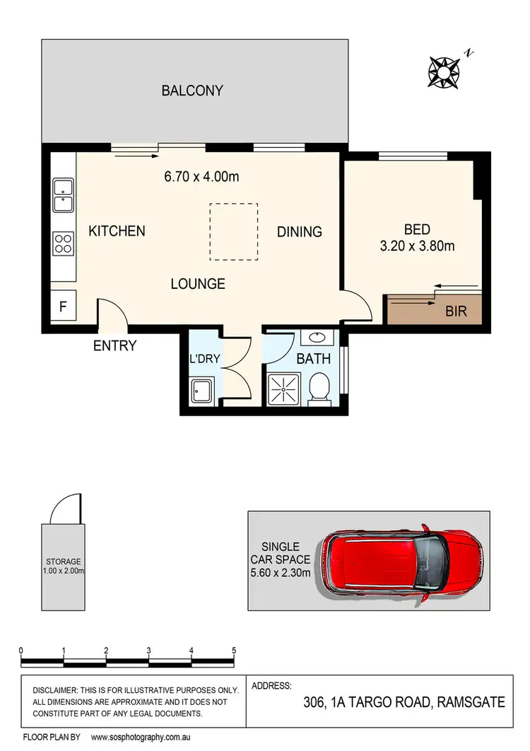 Floorplan of Homely apartment listing, 306/1A Targo Road, Ramsgate NSW 2217