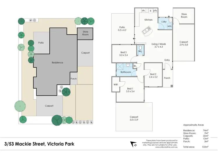 Floorplan of Homely villa listing, 3/53 Mackie Street, Victoria Park WA 6100