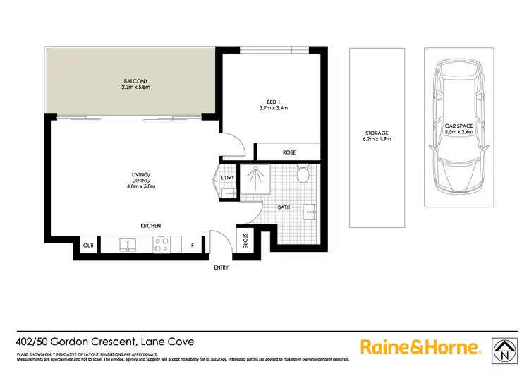 Floorplan of Homely apartment listing, 402/50 Gordon Crescent, Lane Cove NSW 2066