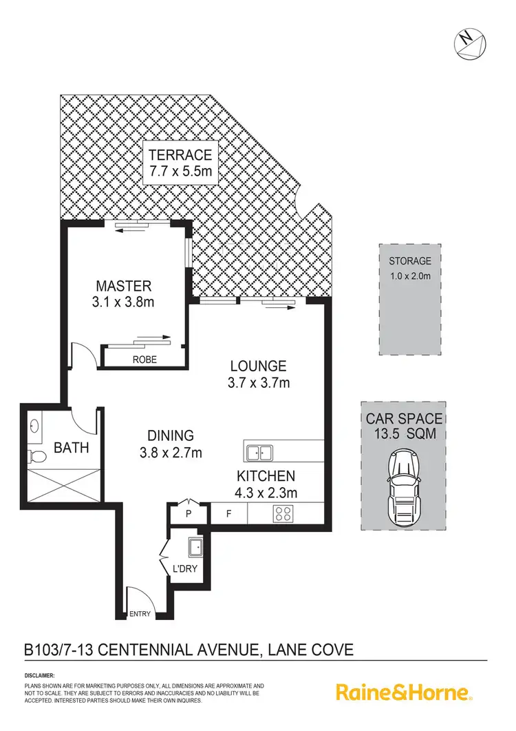Floorplan of Homely apartment listing, B103/7-13 Centennial Avenue, Lane Cove NSW 2066
