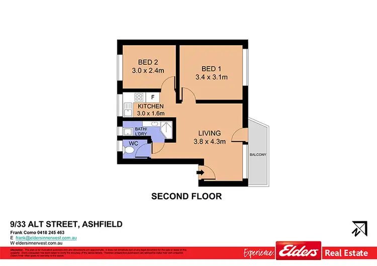 Floorplan of Homely unit listing, 9/33 Alt Street, Ashfield NSW 2131