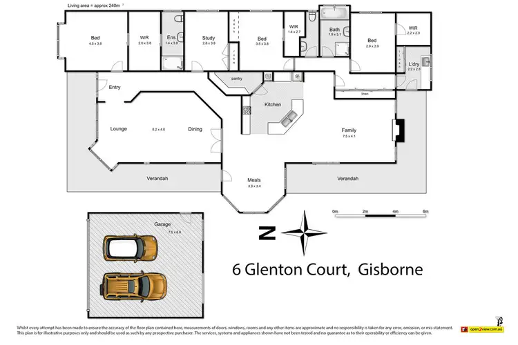 Floorplan of Homely house listing, 6 Glenton Court, Gisborne VIC 3437