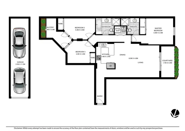 Floorplan of Homely apartment listing, 2/303-307 Penshurst Street, Willoughby NSW 2068