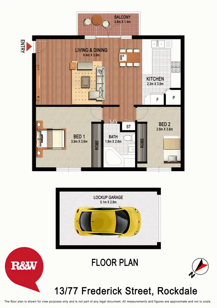 Floorplan of Homely apartment listing, 13/77 Frederick Street, Rockdale NSW 2216