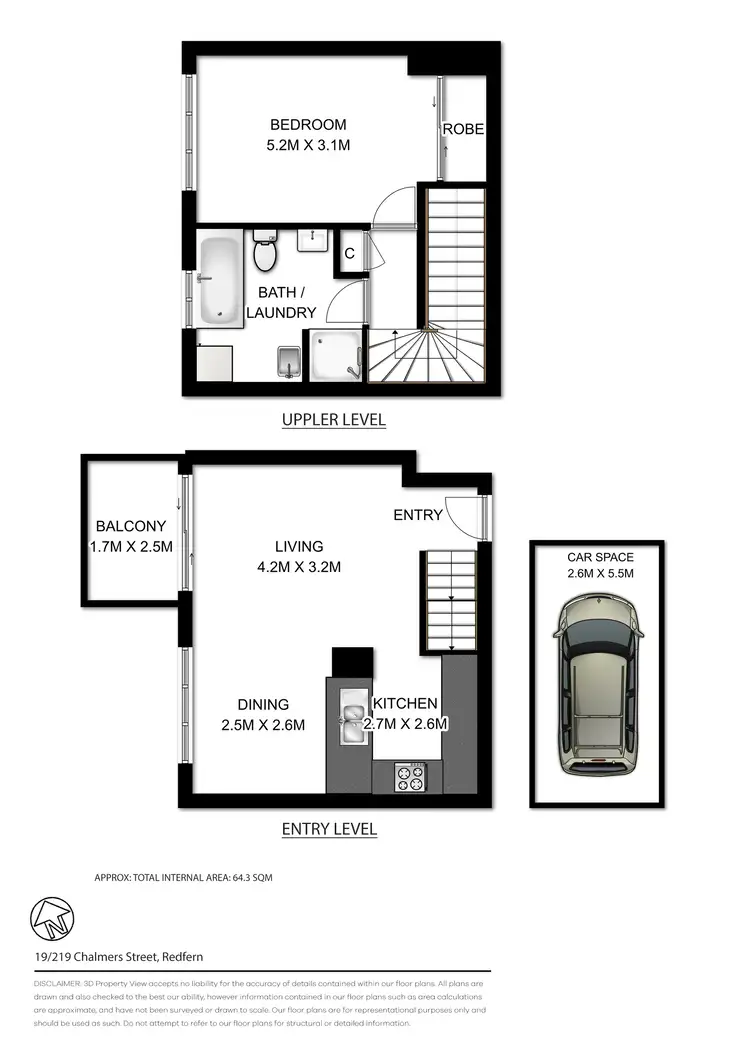 Floorplan of Homely apartment listing, 19/219 Chalmers Street, Redfern NSW 2016