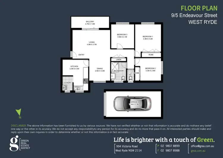 Floorplan of Homely apartment listing, 9/5 Endeavour Street, West Ryde NSW 2114