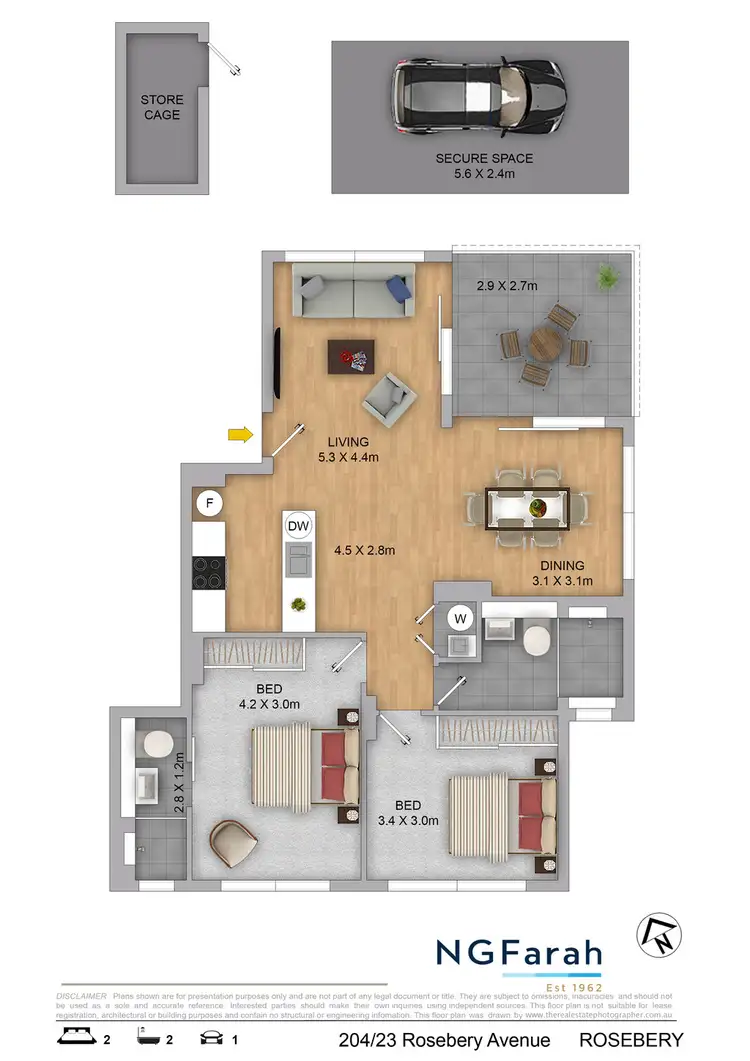 Floorplan of Homely apartment listing, 204/23 Rosebery Avenue, Rosebery NSW 2018