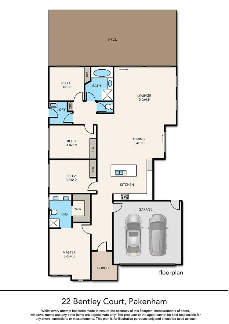 Floorplan of Homely house listing, 22 Bentley Court, Pakenham VIC 3810