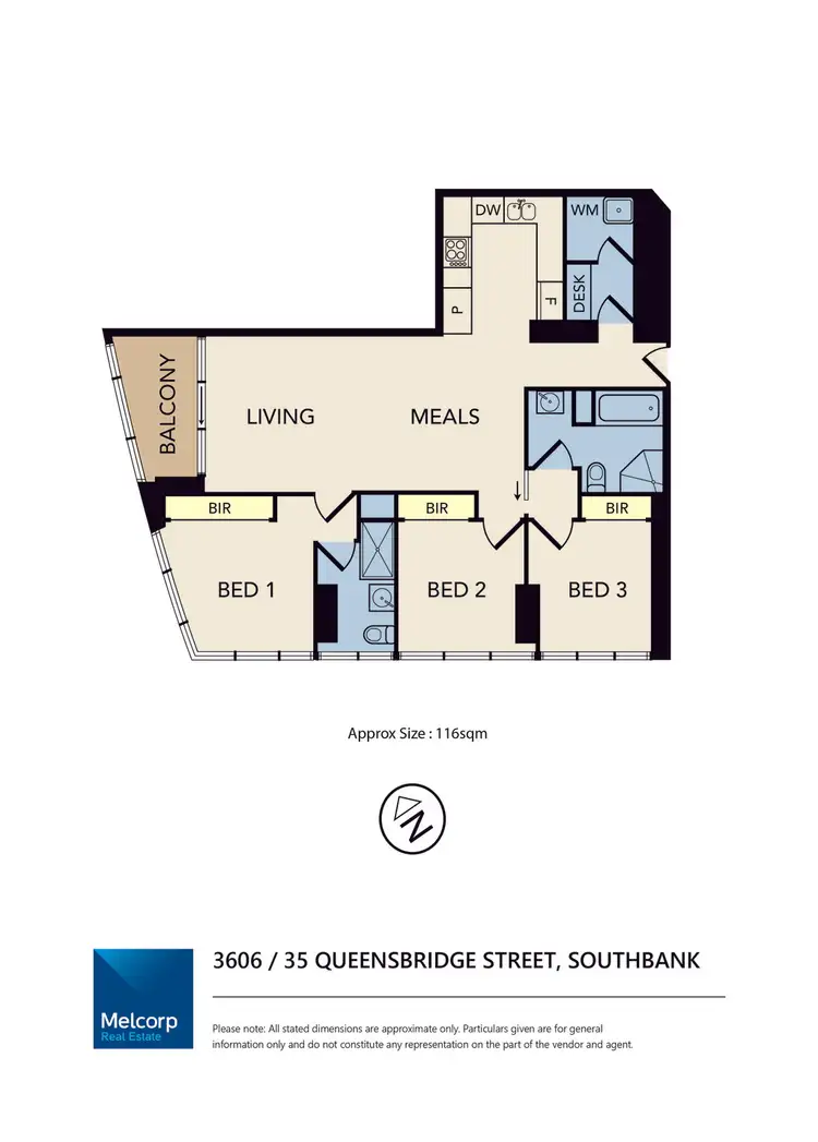 Floorplan of Homely apartment listing, 3606/35 Queensbridge Street, Southbank VIC 3006