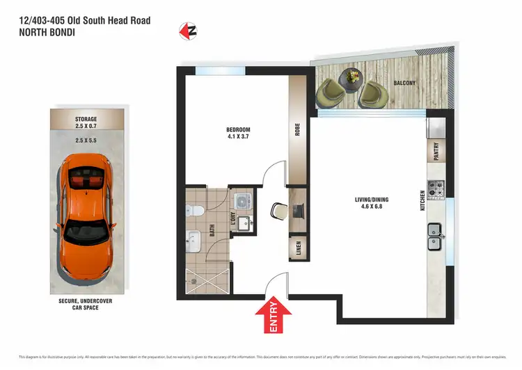 Floorplan of Homely apartment listing, 12/403 Old South Head Road, North Bondi NSW 2026