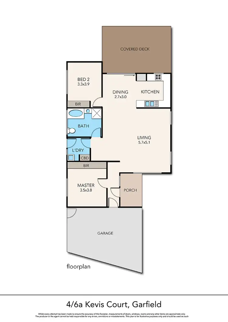 Floorplan of Homely unit listing, 4/6A Kevis Court, Garfield VIC 3814