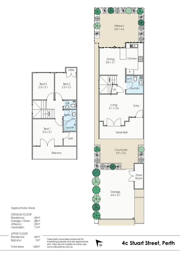 Floorplan of Homely townhouse listing, 4C Stuart Street, Perth WA 6000