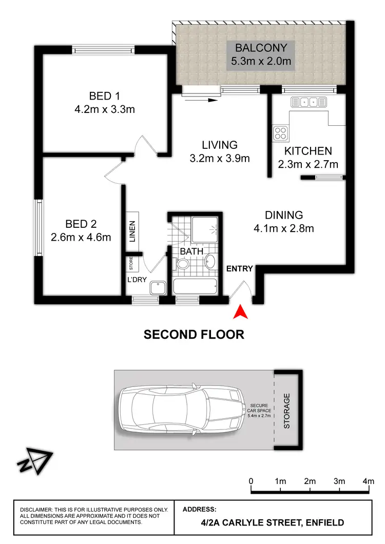 Floorplan of Homely apartment listing, 4/2A Carlyle Street, Enfield NSW 2136