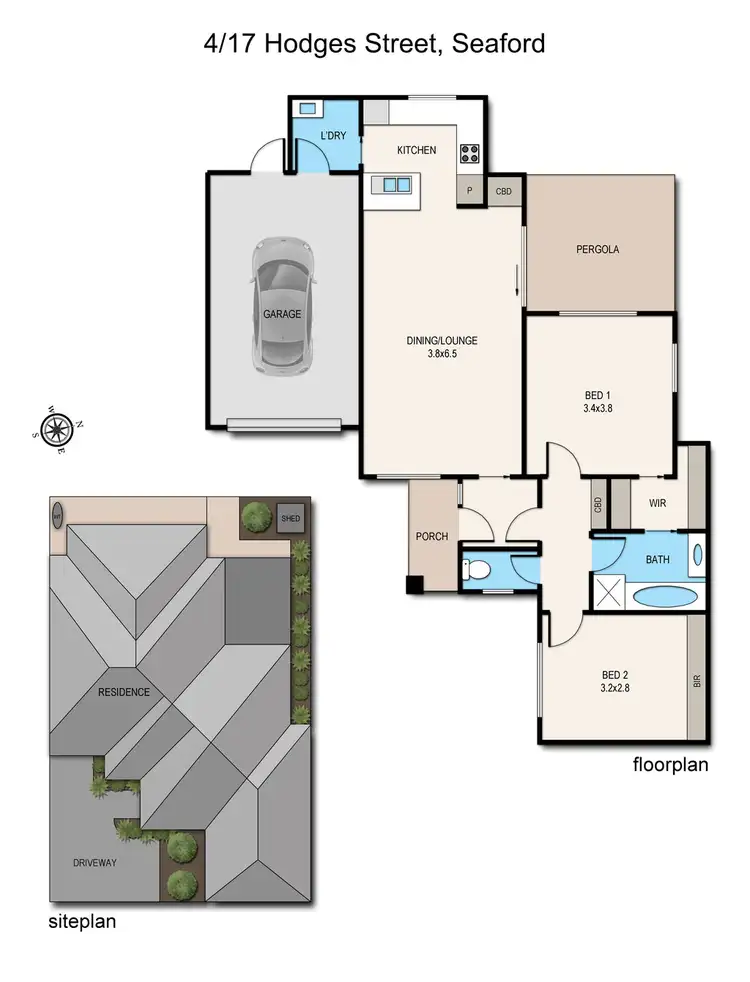 Floorplan of Homely unit listing, 4/17 Hodges Street, Seaford VIC 3198