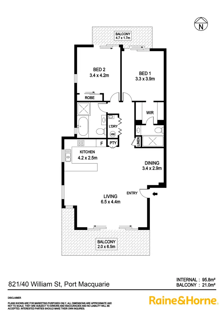 Floorplan of Homely apartment listing, 821/40 William Street, Port Macquarie NSW 2444