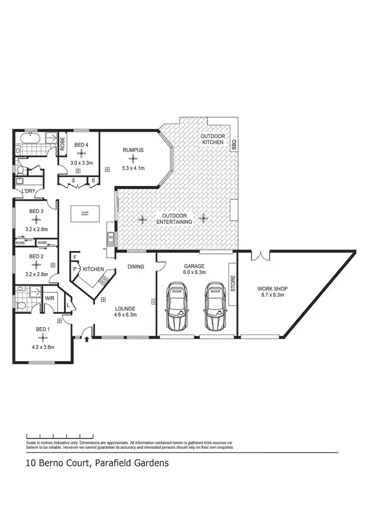 Floorplan of Homely house listing, 10 Berno Court, Parafield Gardens SA 5107