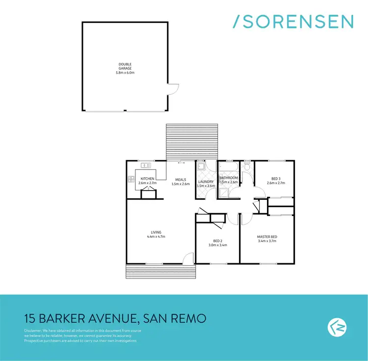 Floorplan of Homely house listing, 15 Barker Avenue, San Remo NSW 2262