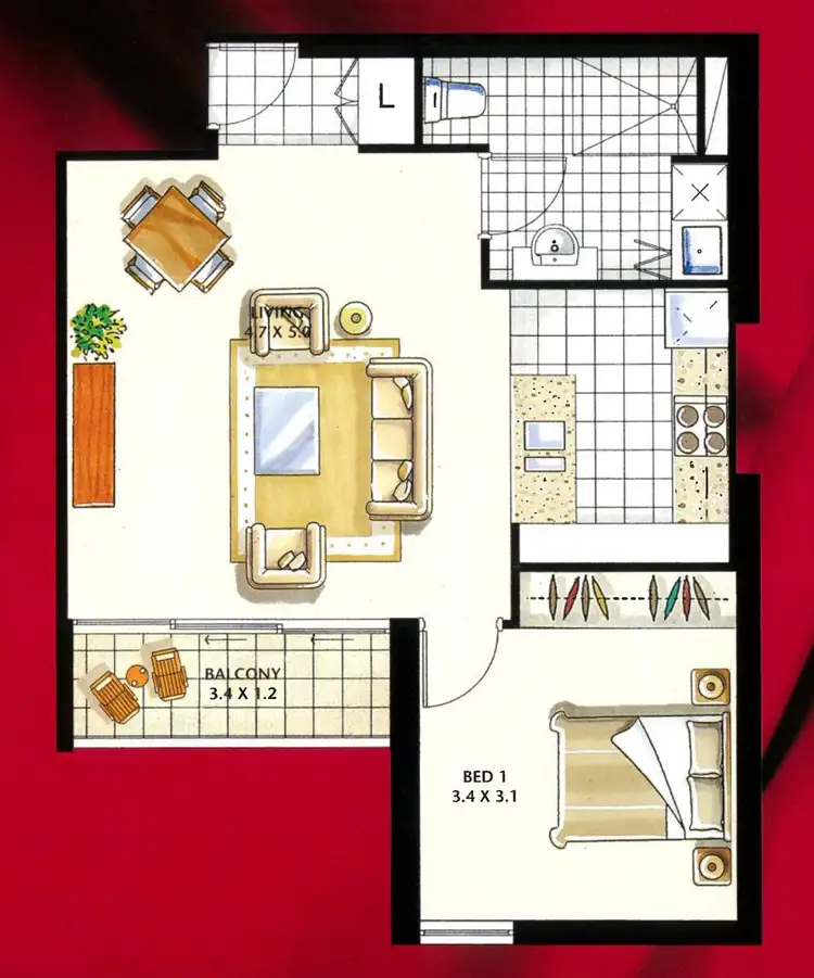 Floorplan of Homely apartment listing, 1310/108 Albert Street, Brisbane City QLD 4000