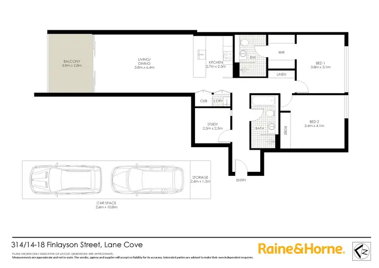 Floorplan of Homely apartment listing, 314/14-18 Finlayson Street, Lane Cove NSW 2066