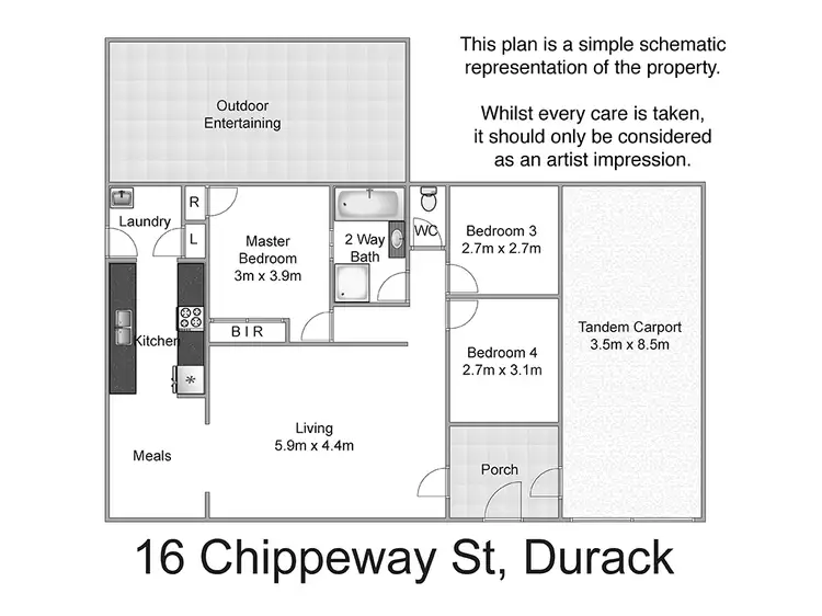 Floorplan of Homely house listing, 16 Chippeway Street, Durack QLD 4077