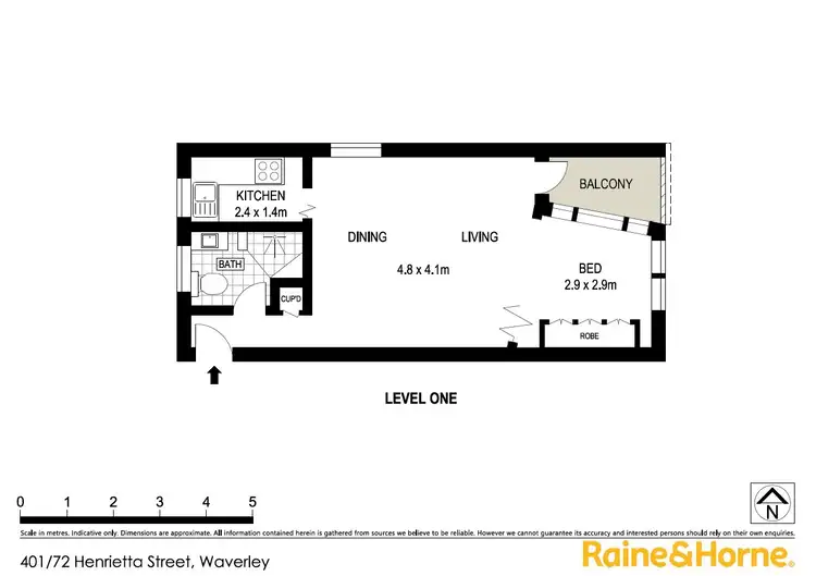 Floorplan of Homely apartment listing, 401/72 Henrietta Street, Waverley NSW 2024