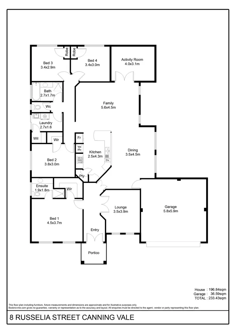 Floorplan of Homely house listing, 8 Russelia Street, Canning Vale WA 6155